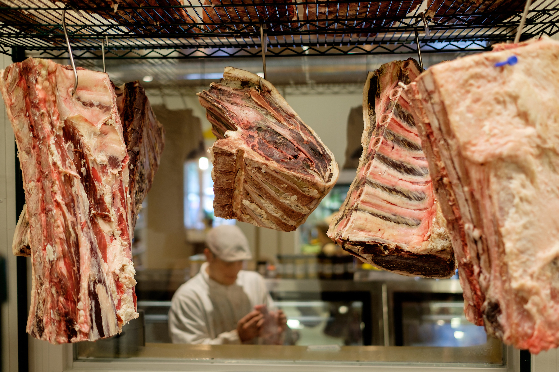 Butcher working at Heatherlea Farm Shoppe