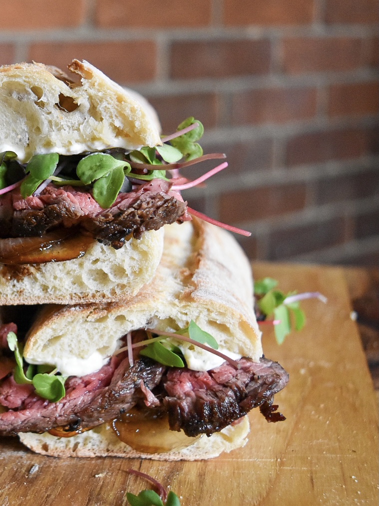 Angus Steak Sandwich with Horseradish & Parmesan Cream Sauce