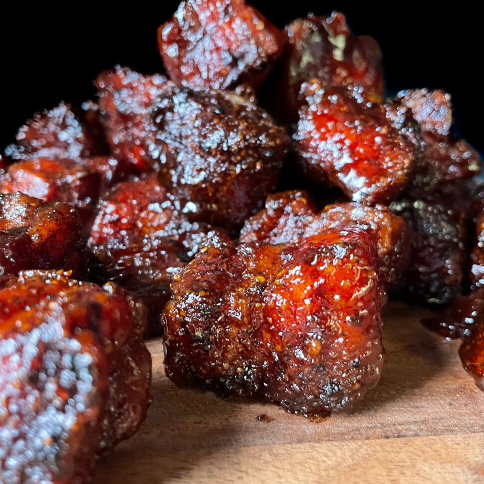 Candied pork belly makes for a great appetizer, snack or meal!