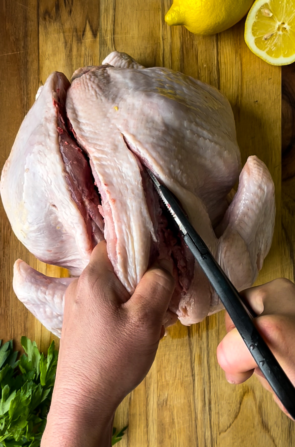 Making a spatchcock chicken