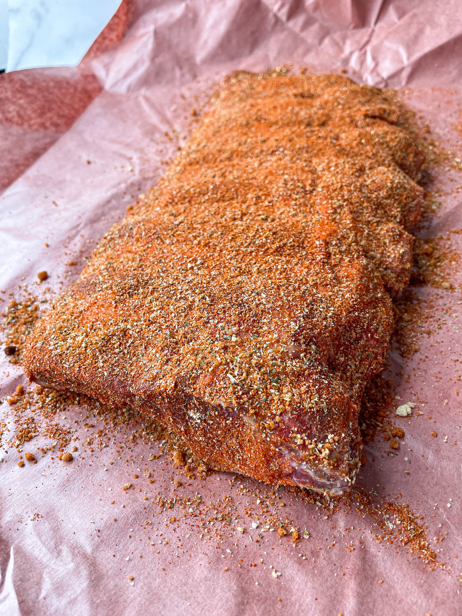 Beef back ribs with a dry rub