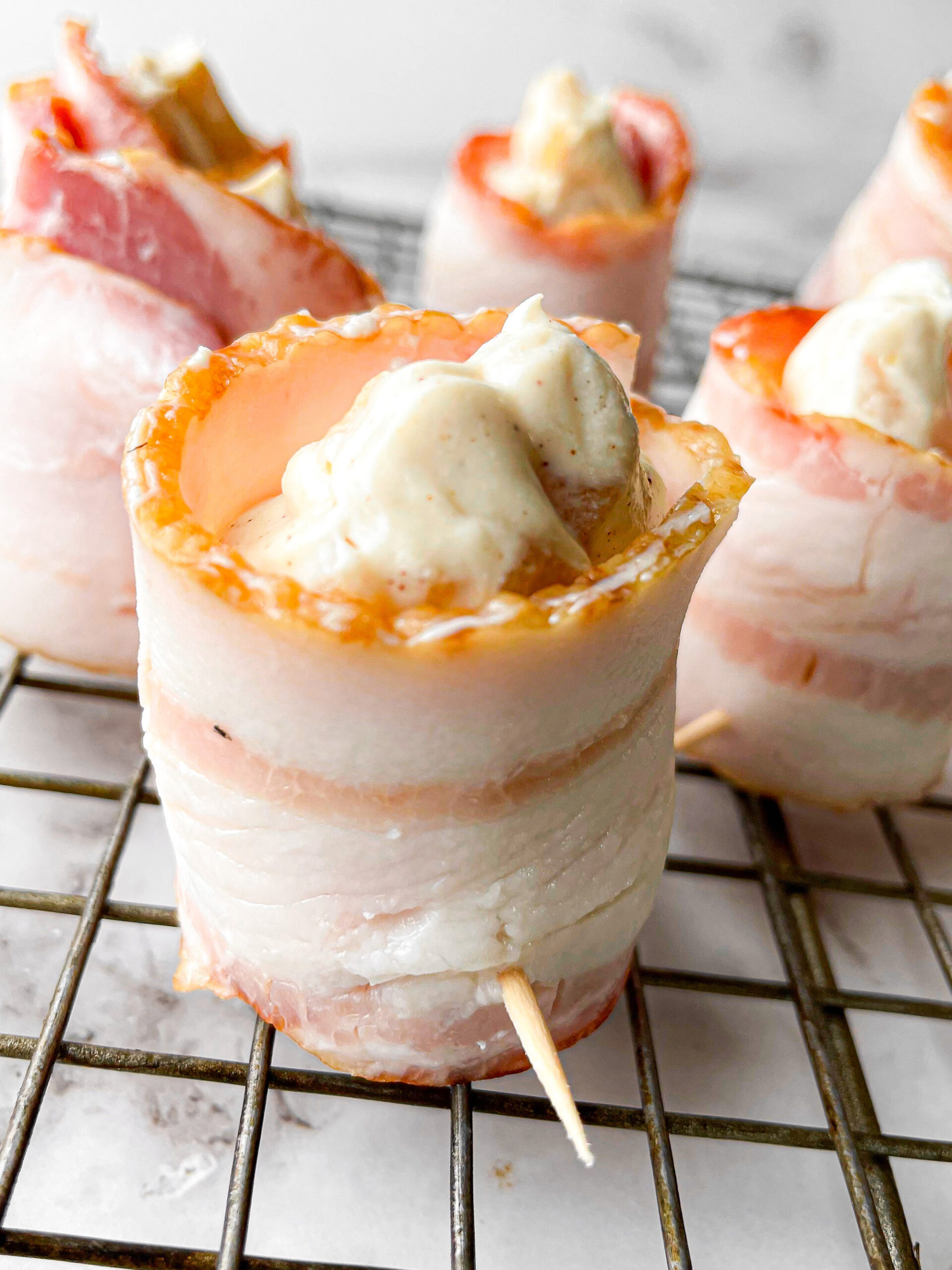 Bacon wrapped cream cheese appetizers