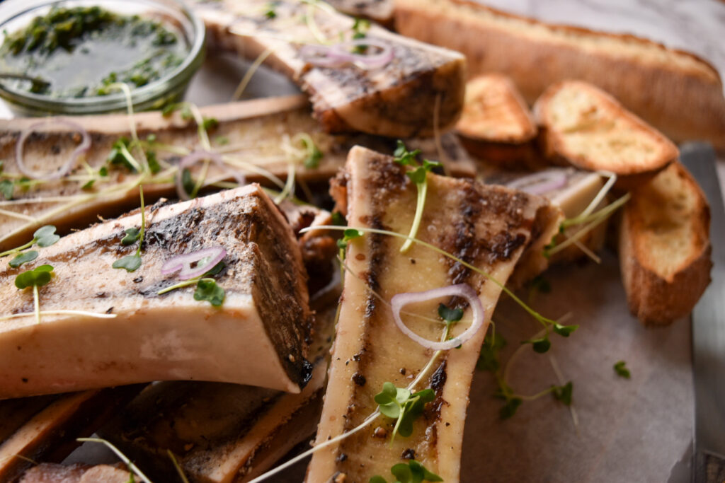 Roasted Beef Marrow Bones as an appetizer