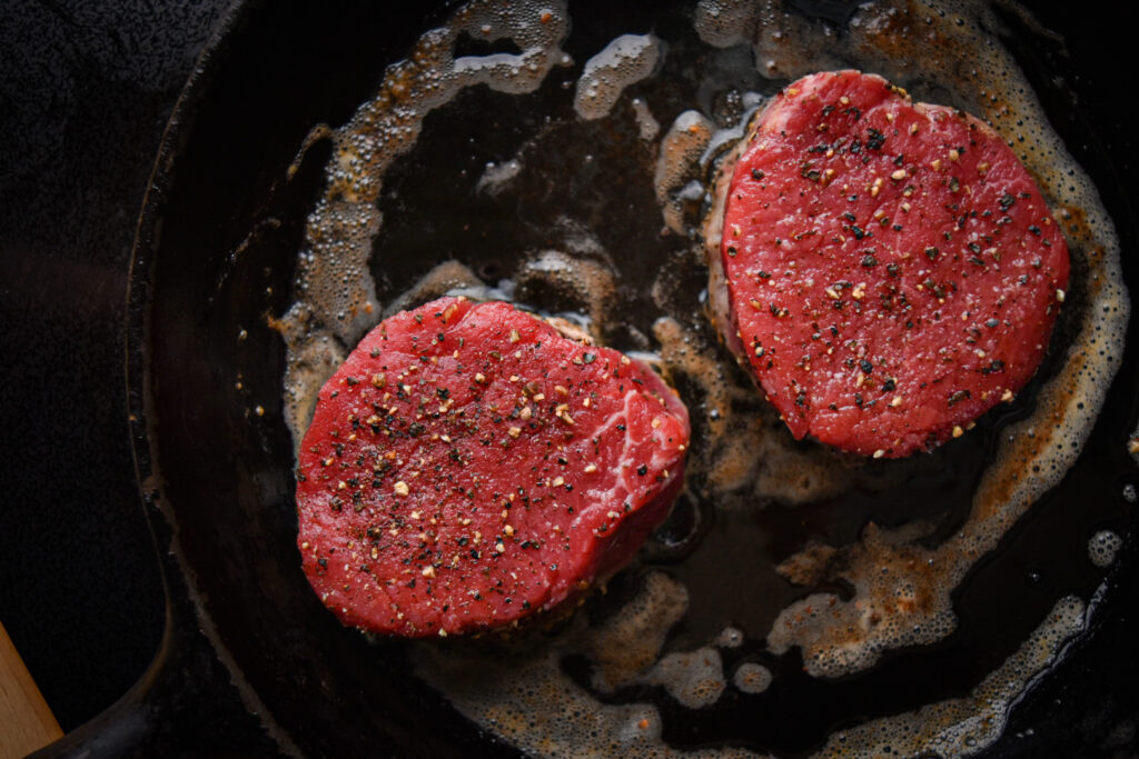 Searing Beef tenderloin and finishing in the oven yields the best, most consistent results.