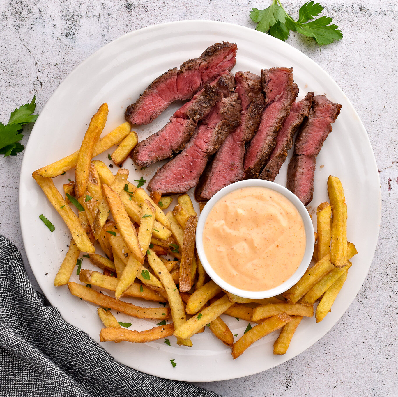 Flat Iron Steak Frites with Chipotle Mayo