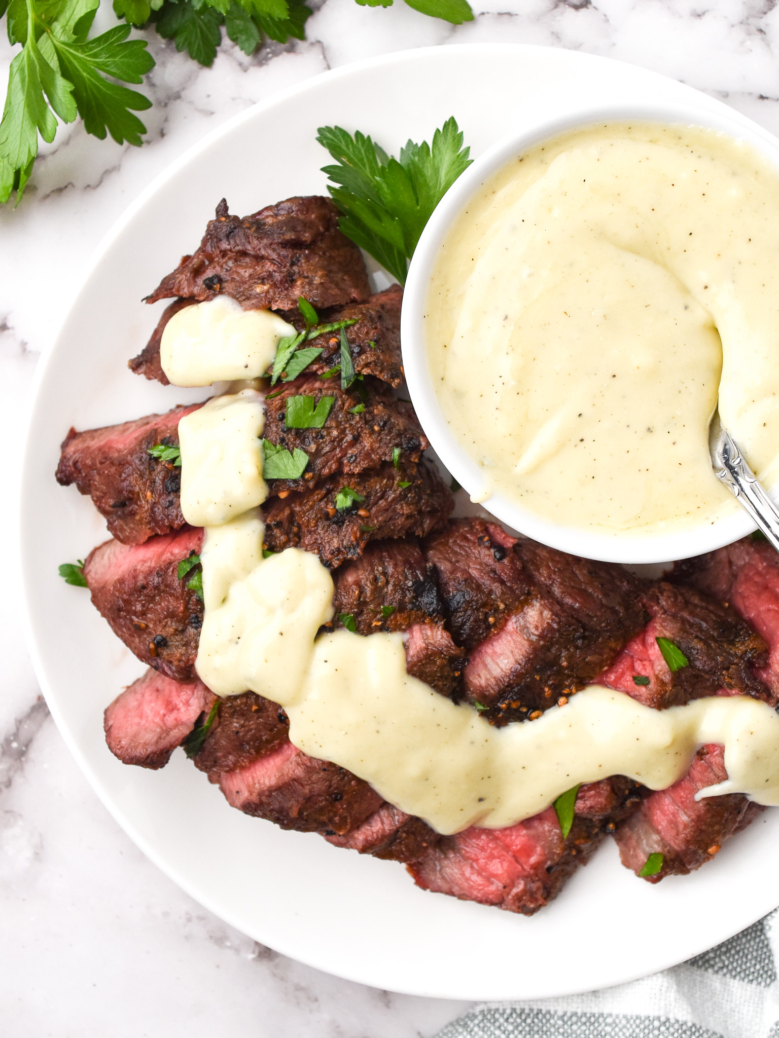 Grilled Denver Steak with Gorgonzola Sauce Recipe